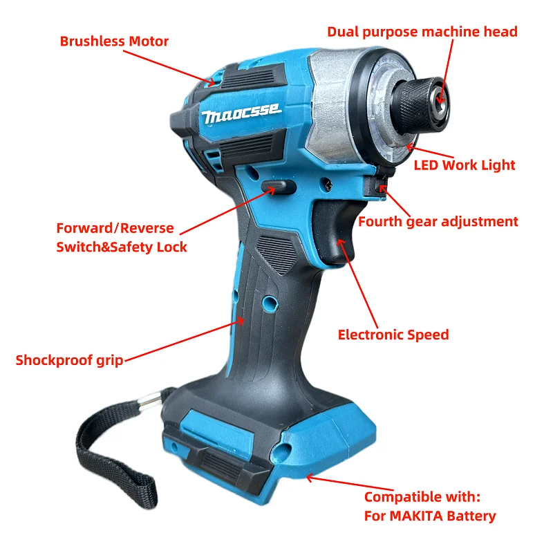 impact driver digital torquewrench power tools DTD173 Brushless Motor Suitable for Makita 18V battery impact driver power tools dm556 stepper motor driver dsp digital 57 60 86 stepper motor driver replaces race dm542