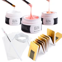 1Set Nail Extension Gel Brush Tips Forms Fiberglass Kits Clear Nude Polish Quick Building Poly UV Gel DIY Nail Art Tools LY1800 1