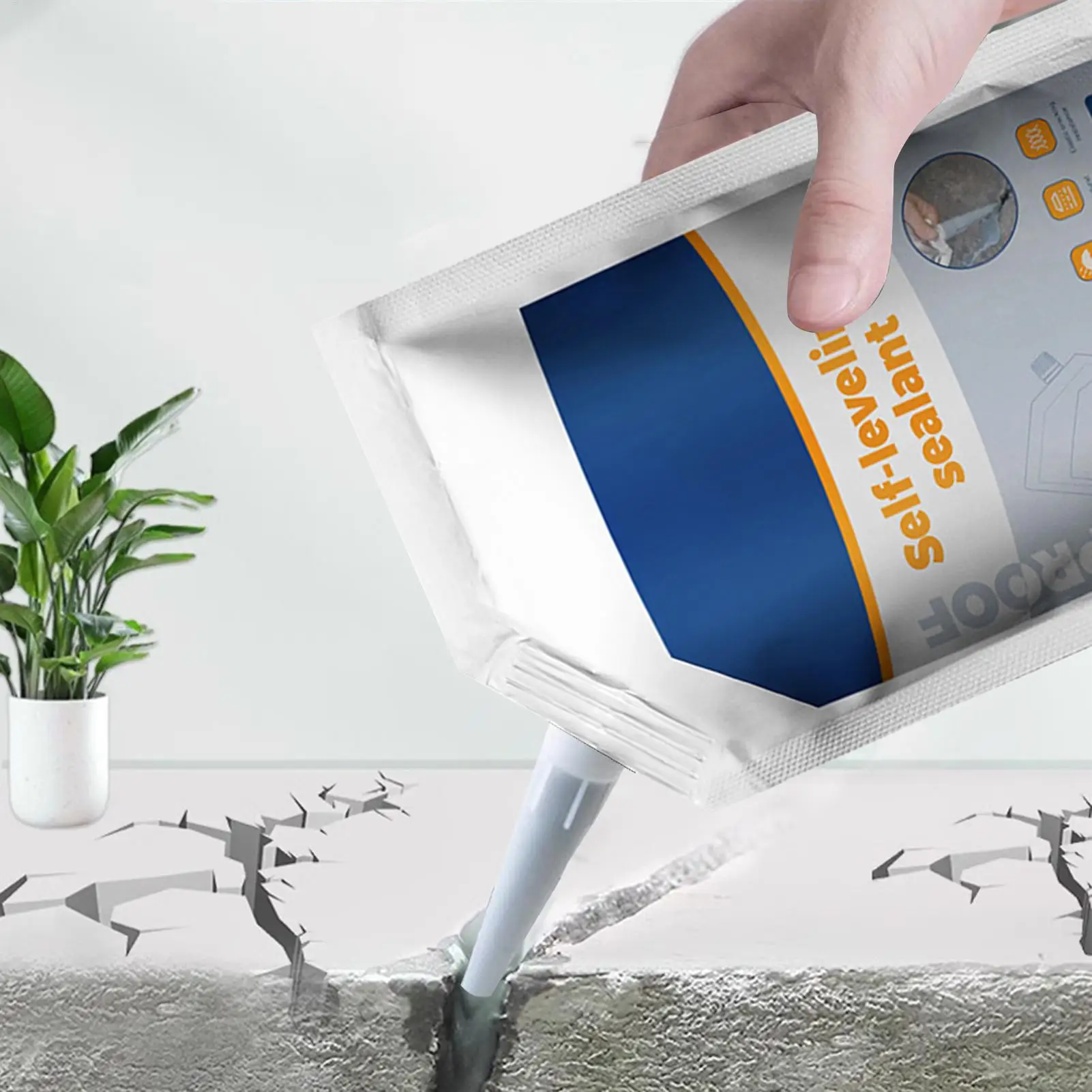 Liquid Concrete Crack Filler 500ml Waterproof Crack Sealant for Cement Quick Drying Bonding Agent Penetrating for Driveway Roof