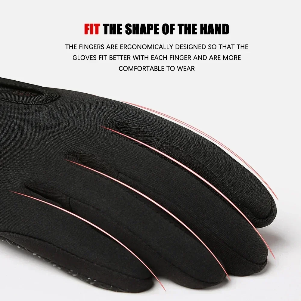 Ski Gloves Grab Velvet Touch Screen Gloves Autumn and Winter Warm Plus Velvet Cold Proof Waterproof Outdoor Riding Model