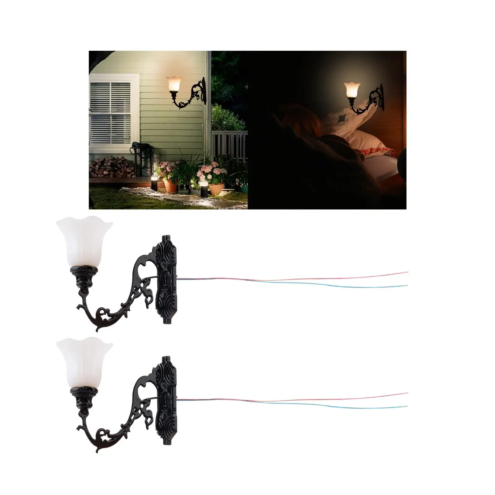 

2-4 шт. в упаковке, 2x мини-лампа для игрушек, аксессуары для игрушек в масштабе 1:12, винтажные модели настенных ламп