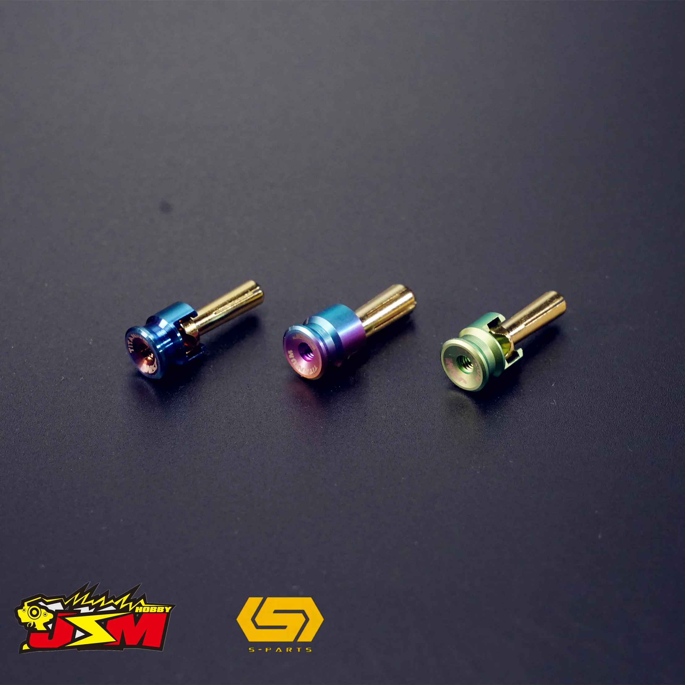 JSM Hobby TITANIUM Battery Grips with bullet plugs 4/5mm 3