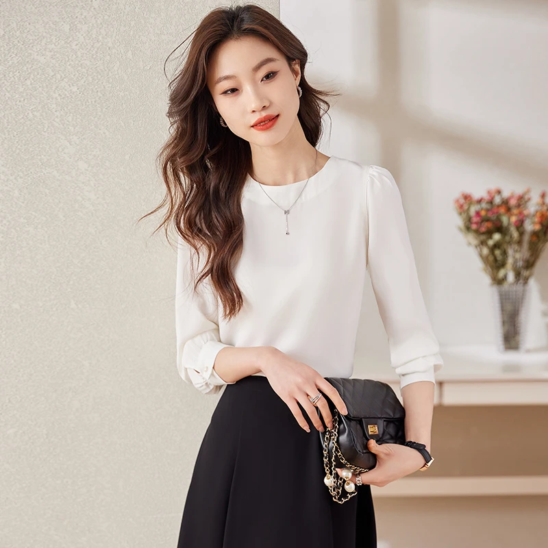 Fashion Professional Women's new spring and summer high-quality long-sleeved shirt simple atmosphere miyake lace print dress temperament slim atmosphere celebrity light luxury floral princess sleeves long dress pleats elegant