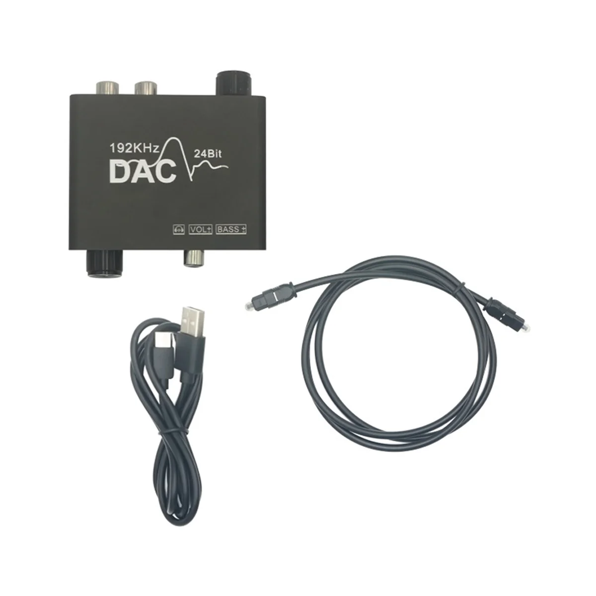 

192KHz DAC Converter Digital Optical Coaxial Toslink to Analog L/R RCA 3.5mm o Converter Adapter with Volume Control