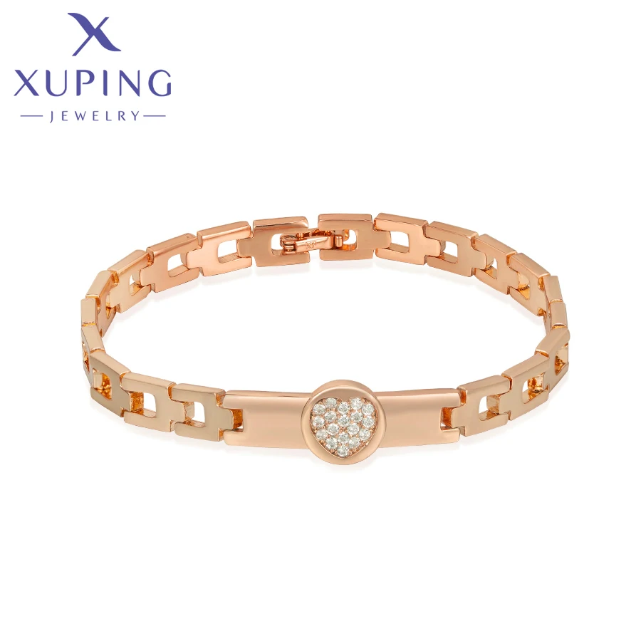 Xuping Jewelry New Arrival Trendy Charm Hand Bracelet for Women Love Birthday Copper Alloy White Stone Gift X000694478