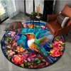 Humming Bird Printed Round Area Rugs Living Room Dining Room Non-slip Chair Mat Bedroom Bedside Foot Mat Home Carpets Decoration 2