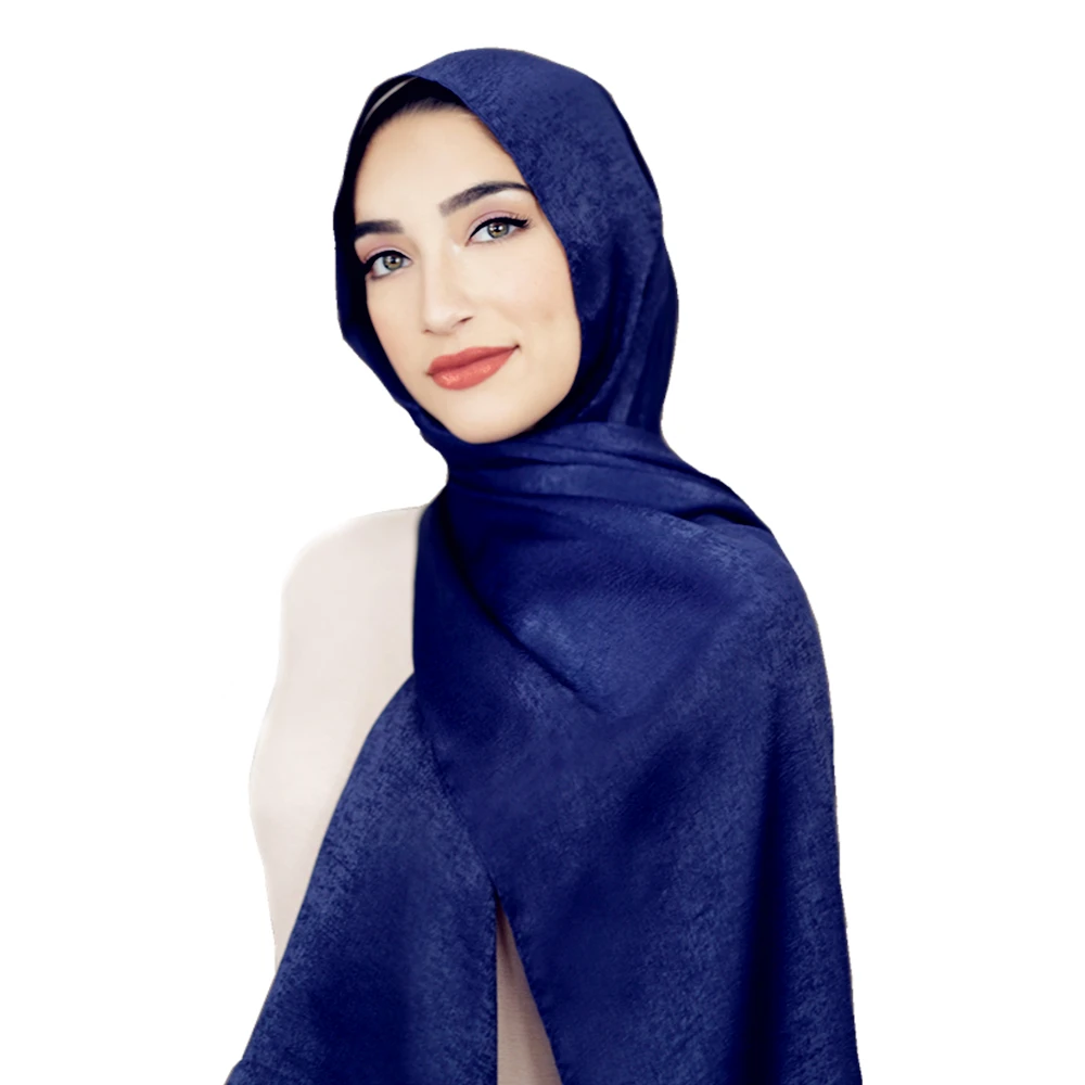 Scarves for Muslim Women Velvet Winter Scarf Medina Silk-like Hijab Two Different Sides Scarfs Luxury Brand Designer Bufandas 6