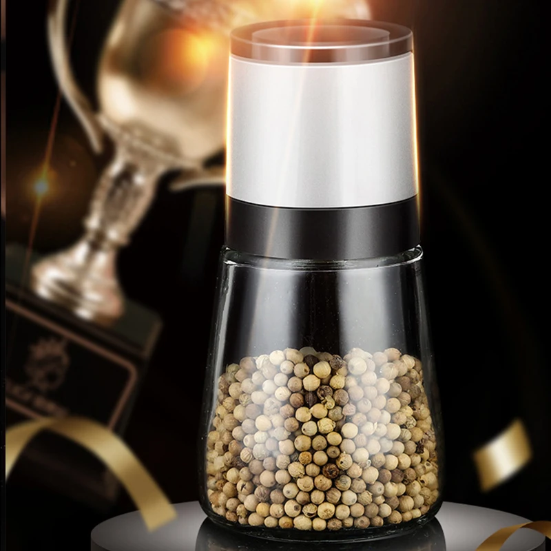 Salt And Pepper Grinder Refillable Pepper Shaker With Adjustable Thickness Spice Container Kitchen Manual Grinder Spice Mill