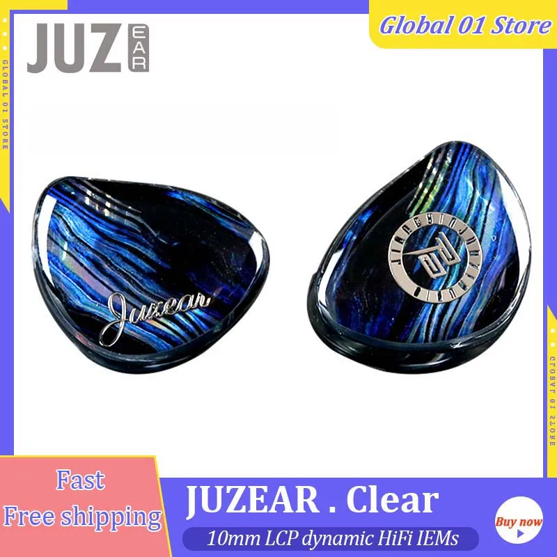 juzear-ダイナミックインイヤーイヤホン、クリアdjモニターイヤフォン、単一の銅ケーブル、lcp、1dd、hifi-iems、2ピン、078mm、18awg、6n、10mm