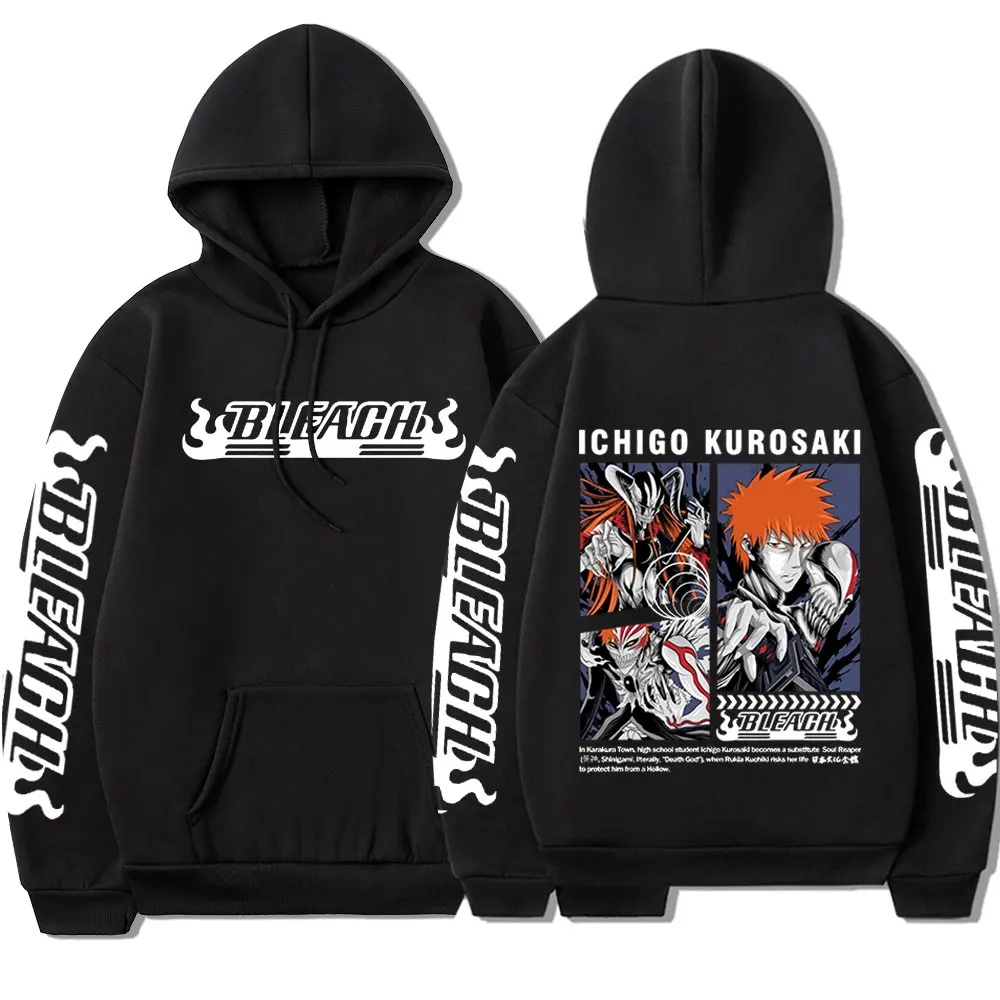 Anime Bleach Hoodie Cool Manga Kurosaki Ichigo Graphic Hoodies