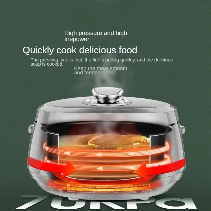 2L Electric Pressure Cooker 24H Timer Intelligent Soup Multifunctional Household Rice Cooker Slow Cooker  Electric Cooking Pot 6