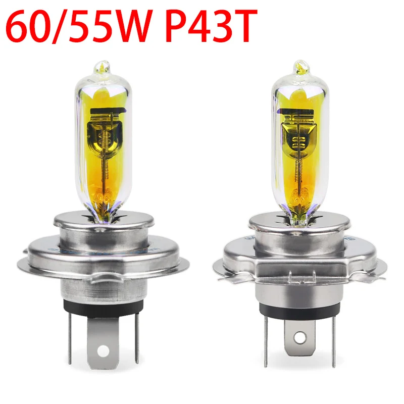 

2pcs H4 12V 60/55W P43T Halogen Bulb 2300k Golden Yellow Car HeadLight H4 Led 60w 55w High Low Beam Halogen Car Accessories