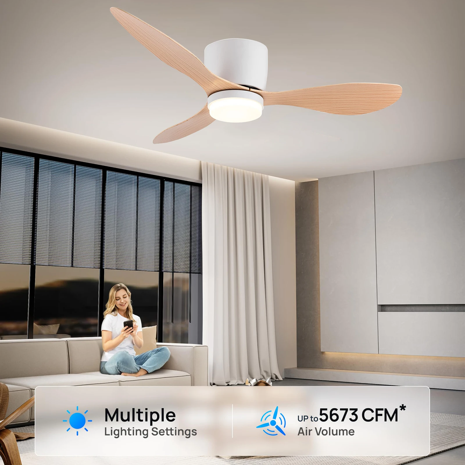 IRALAN Modern Ceiling Fan sealing fan apartment bedroom living room interior air circulation ceiling circulator Circulite 3