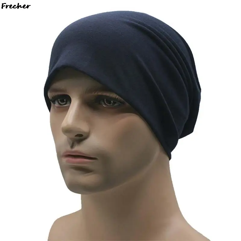Women Men Slouchy Beanie Hats Baggy Bonnet Cap Summer Autumn Casual Elastic Caps Breathable Cotton Turban Hat Solid Skullies elastic cap knitted cap knitted beanie cotton beanie skullies beanies cotton hat fashion beanies