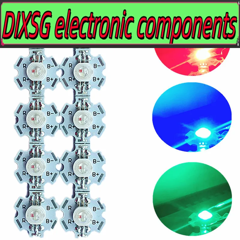 

DIXSG Бесплатная доставка! 10 шт. 3 Вт Красный зелёный синий цвет высокая мощность 6 контактов искусственный чип с основа звезды 20 мм для RGB лампы