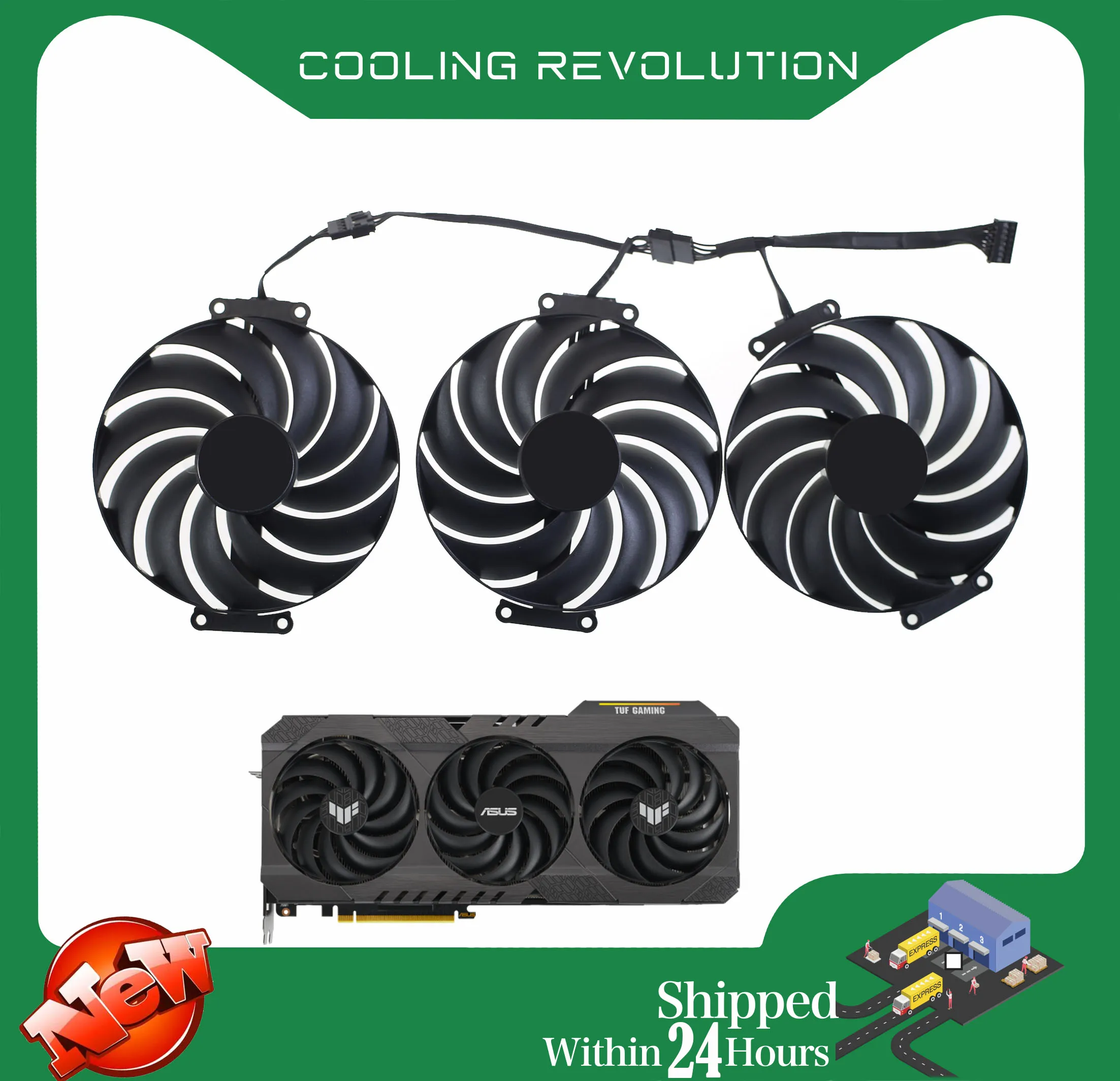 Ventola Della Scheda Grafica Muslimact129215Su Da 100Mm Per Asus Tuf Gaming Radeon Rx 7700 Xt Rtx 7800 Xt Oc Edition