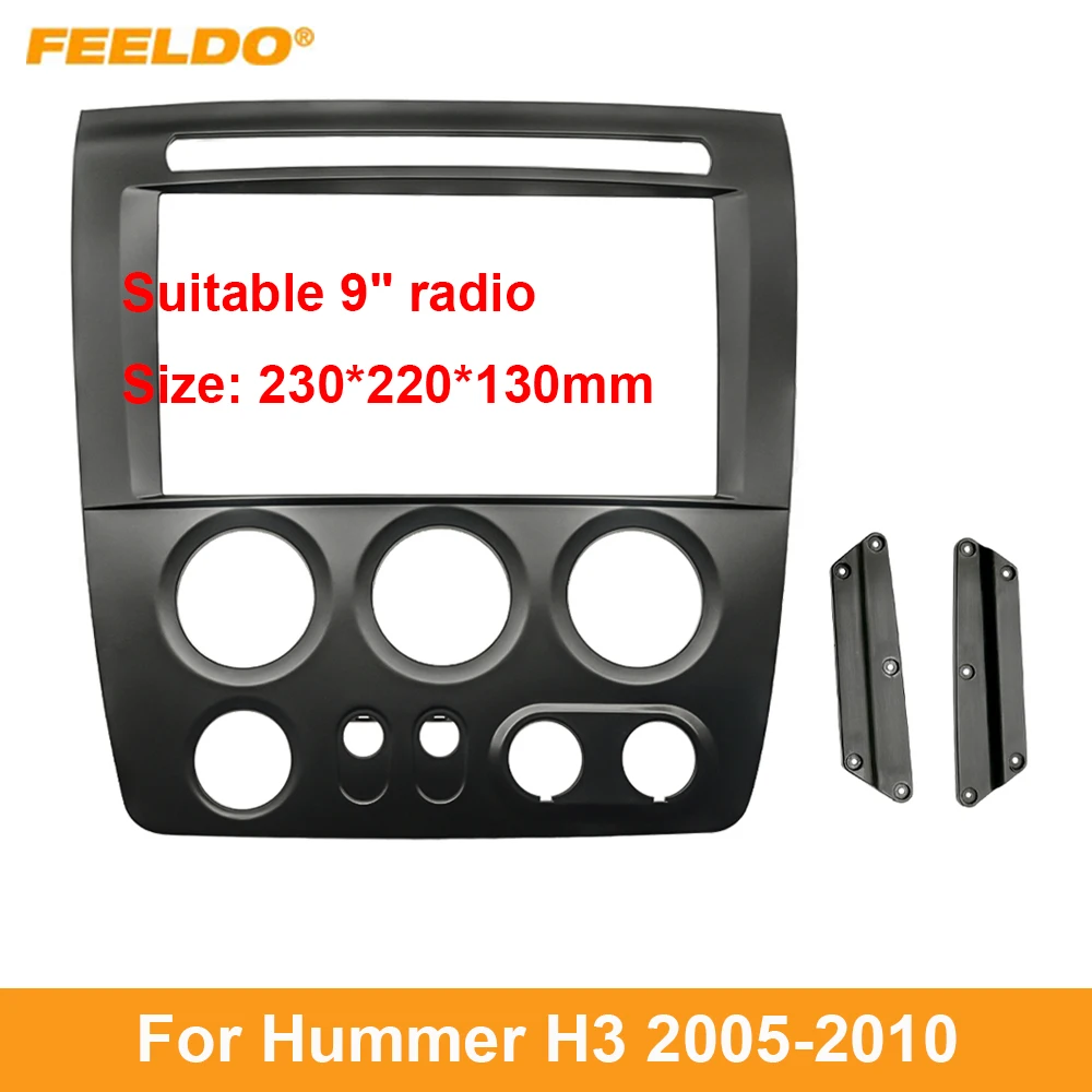 Feeldo Car Audio 9 "Unità Principale A Grande Schermo Dash Fascia Panel Frame Kit Adattatore Per Hummer H3 (05-10) Radio Dash Frame