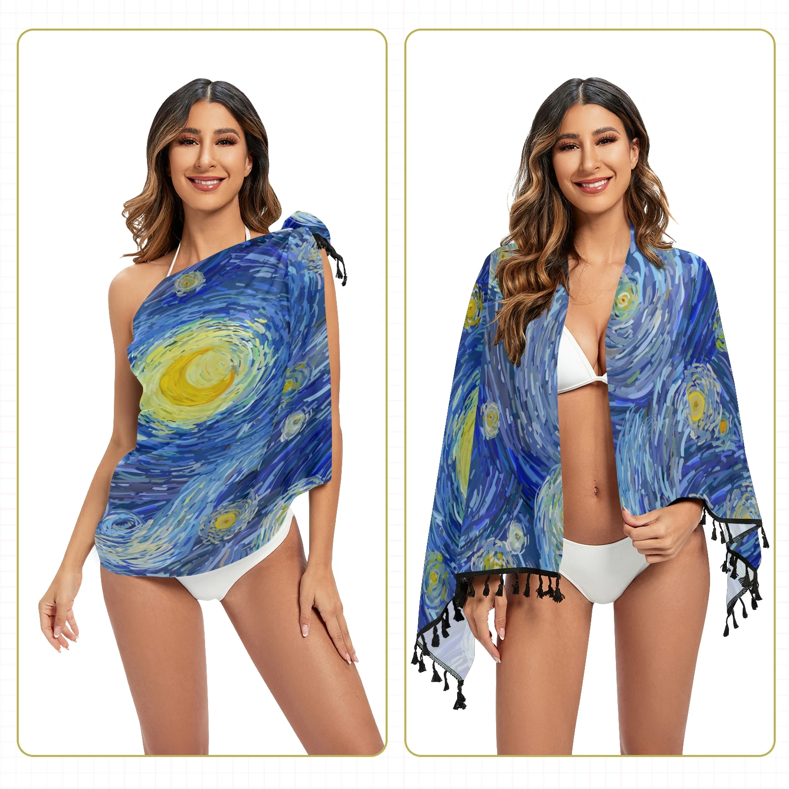 long flowy beach dress The Great Wave of Kanagawa Twill cotton Pareo Beach Cover-Ups Women  Beach Dress Bathing Swimwear Cover Up snow Sarong Scarf bathing suit bottom cover up