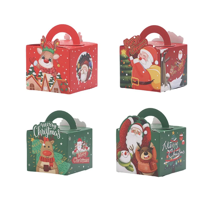 

25/50 шт., коробка для конфет с рождественскими мотивами