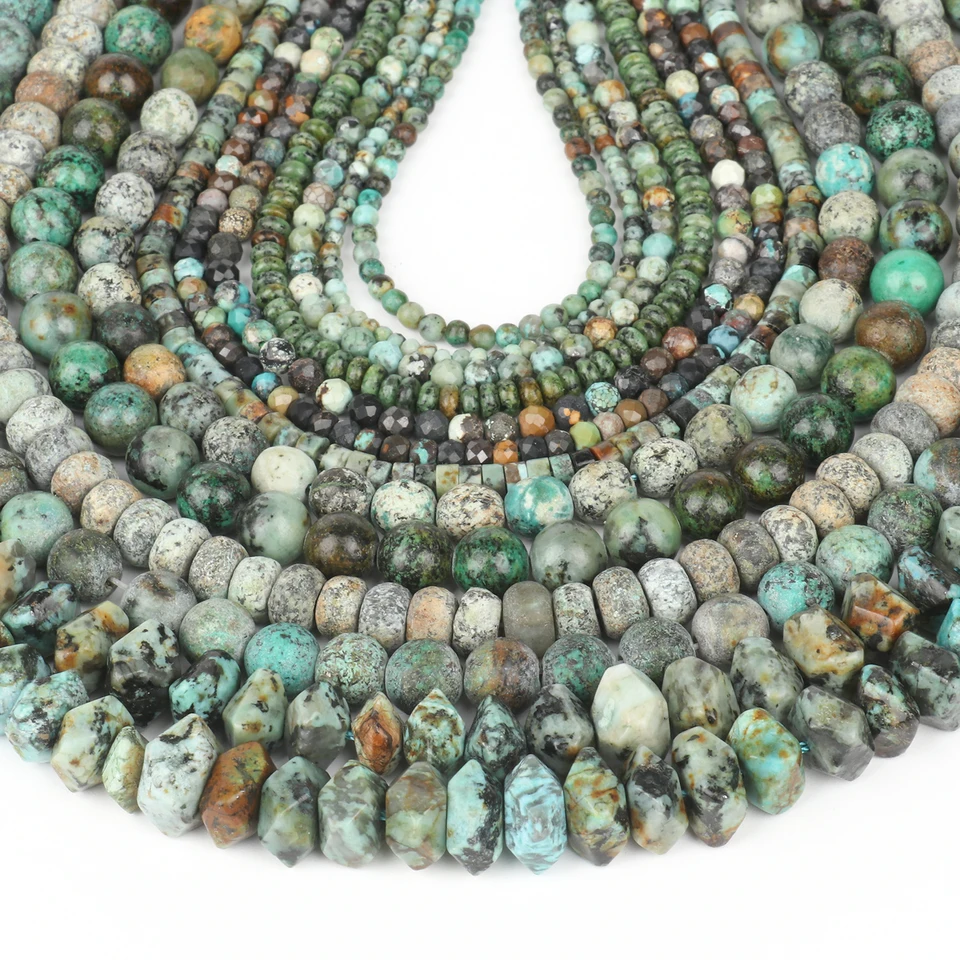 Perline Pietra Naturale Turchese Africano - Rotonde, 12mm, 32 Pezzi Per Gioielli Fai Da Te (Bracciali E Collane), 1 Filo 38 Cm