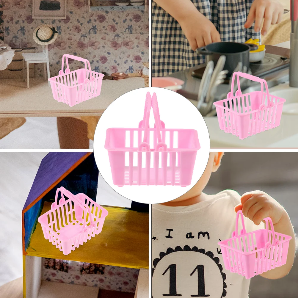 Mini Shopping Baskets Playing House Baskets Kids Small Candy Baskets Model House Furniture For Dollhouse Decor 6
