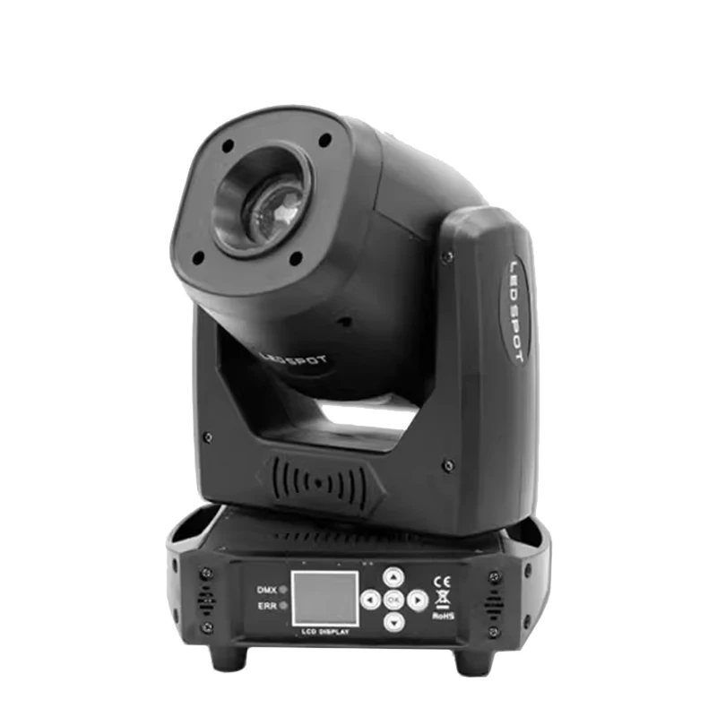 High Power 120W LED Spot Moving Head Light DMX512 Full Color Gobos Lights with 5 Face Roto Prism for DJ Disco Music Dance Party