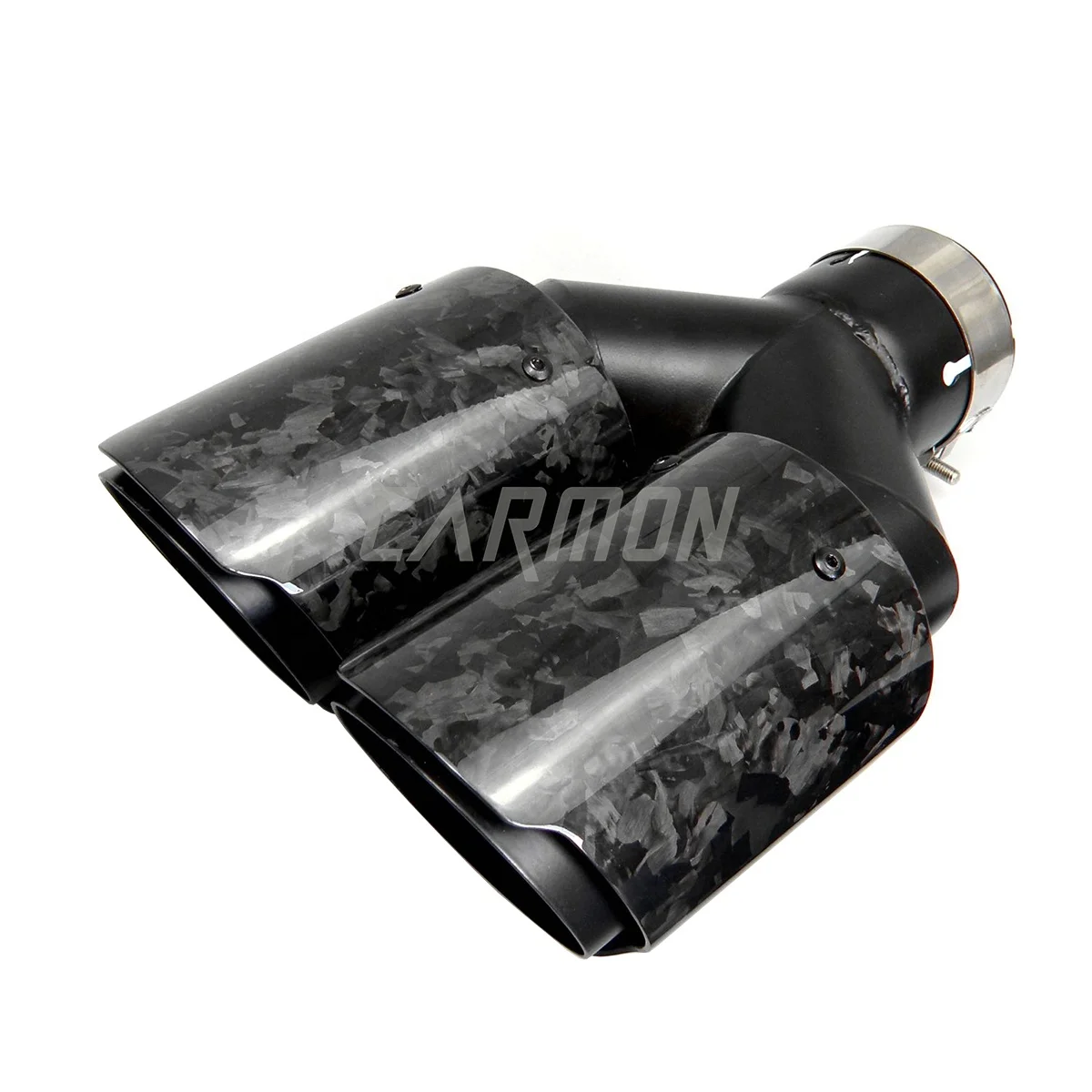 

Car Universal Customized Logo Glossy Black Dual Forged Carbon Fiber Exhaust Pipes Muffler Tip with Inner Pipe