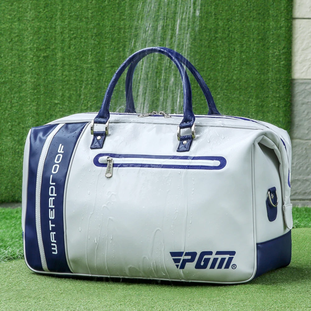 

PGM Men Golf Clothing Bag Waterproof PU Ball Bag Large Capacity Clothes Golf Shoes Bag Travelling Storage Handbag YWB038