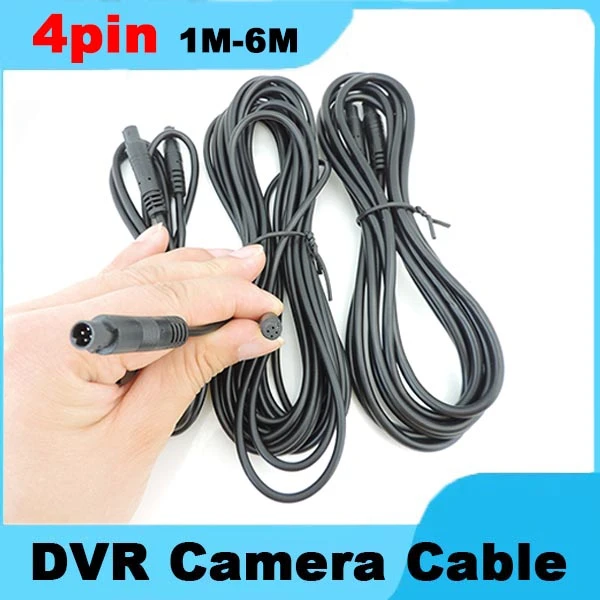 1-6m 4Pin Car DVR Camera Extension Cable HD Monitor Vehicle Rear View  Camera Wire Male to Female Connector Copper 4 Core Cord - AliExpress