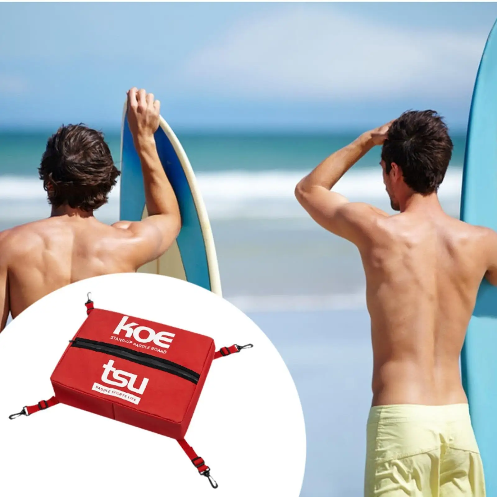 Portable Stand Up Paddleboard Cooler Bag Deck Pouch Zipper with Fixed Buckle for Kayaking Fishing Camping Surfboarding Outdoor
