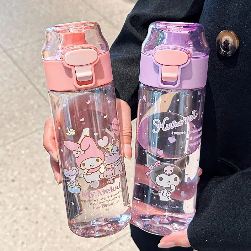 

Sanrio Kuromi мультяшная чашка для воды устойчивая к высоким температурам пластиковая чашка с защитой от падения школьная чашка для питья для студентов безопасная милая детская