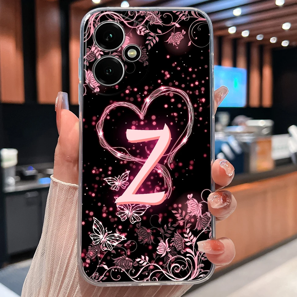 Luxury Letters Pattern Soft TPU Clear Silicone Anti-Drop Phone Case