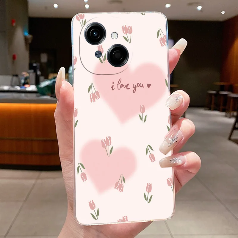 Beautiful Flower Clear Soft Silicone Phone Case Cover