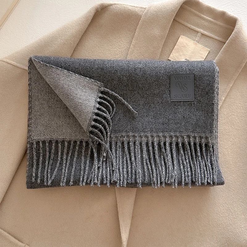 Winter Wolle Schal für Frauen Lange Warme Kaschmir Schal Wrap Solide Dame Schals Hijab Weibliche Pashmina Bandana Kopf Schals Stola – Detail 22