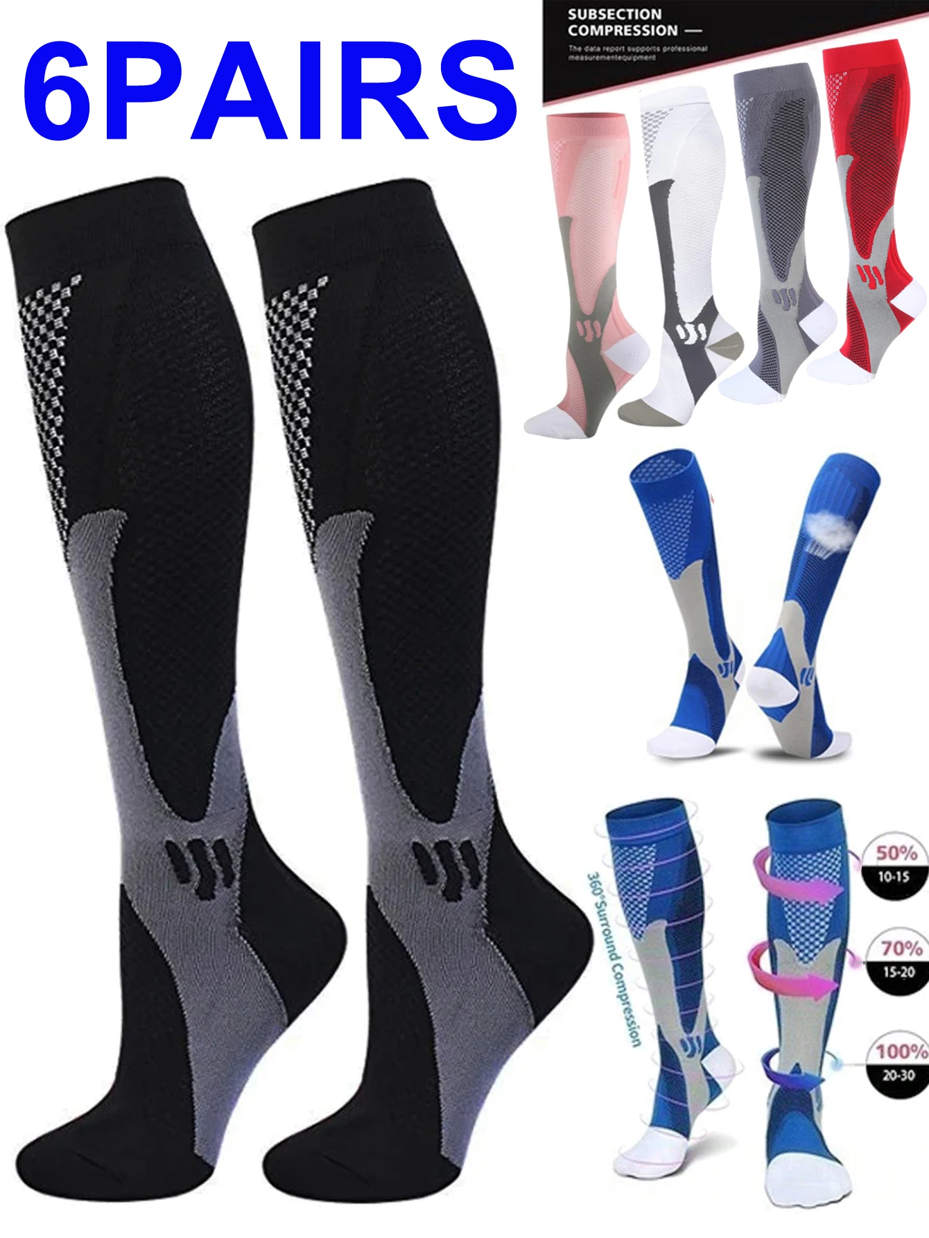 Compression Travelers Socks Football Soccer Thigh Long Tube Unisex Outdoor Sports Nurses Stockings For Men Women_voghion.com