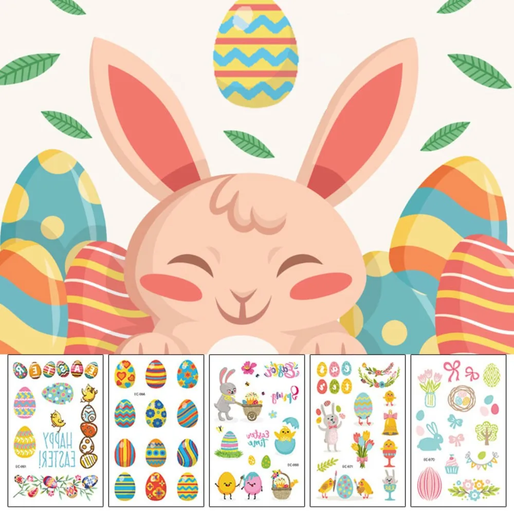 Tatuaggi Temporanei Pasqua Per Bambini - 408 Stickers Glitterati Per Caccia Alle Uova E Decorazioni | Atossici E Impermeabili
