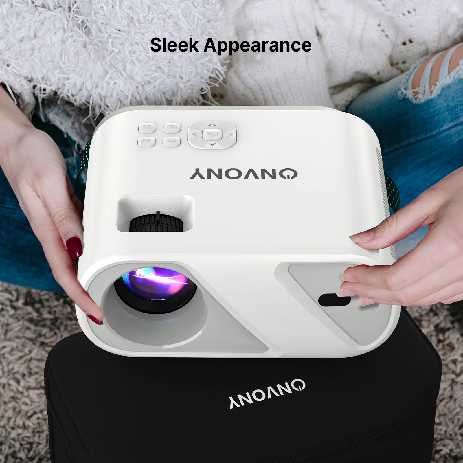 Mini Projector Portable Projector Video Projector ONVONY A1 Portable Native 1080P WiFi Mini Projector LED Wireless Projector Movie Bluetooth Full HD 1080P Home Theater