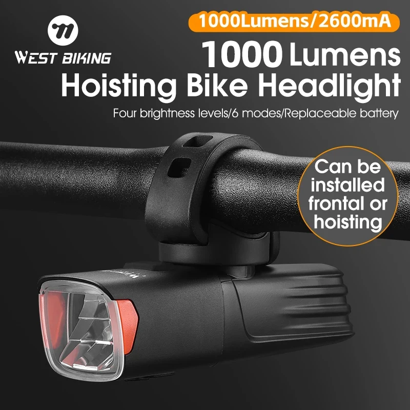 Luce Bici 1200 Lumen USB Ricaricabile Faretto Anteriore Bici Super Luminoso Notturna Impermeabile 5 Modalità Facile Installazione per Ciclismo Sicurezza Commuting