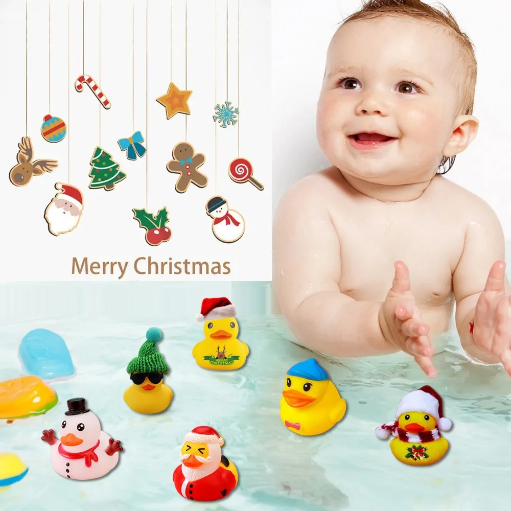 

24PCS Countdown Christmas Advent Calendar 2023 Creative Favors Rubber Duck Bath Toys Surprise Gifts 24 Days