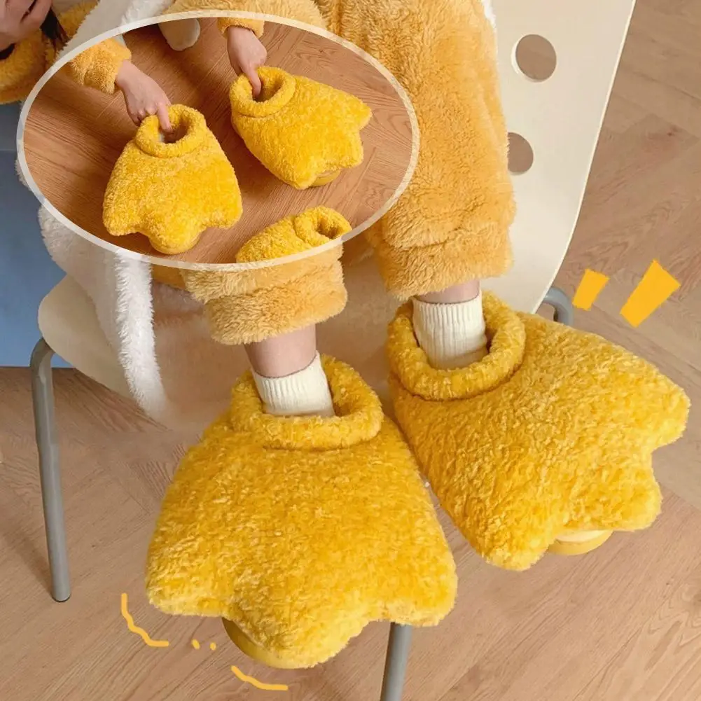 

Plush Slippers Cute Stuffed Duck Shoes Warm Comfort Fuzzy Slippers Indoor Outdoor Slip Warm Anti Skid Sole Home Slippers