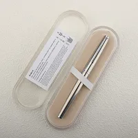 Jinhao 85 Silver Clip Metal Fountain Pen 0.5mm Nib Steel Ink Pens for Gift Office Supplies School Supplies Acrylic Gift Box 1
