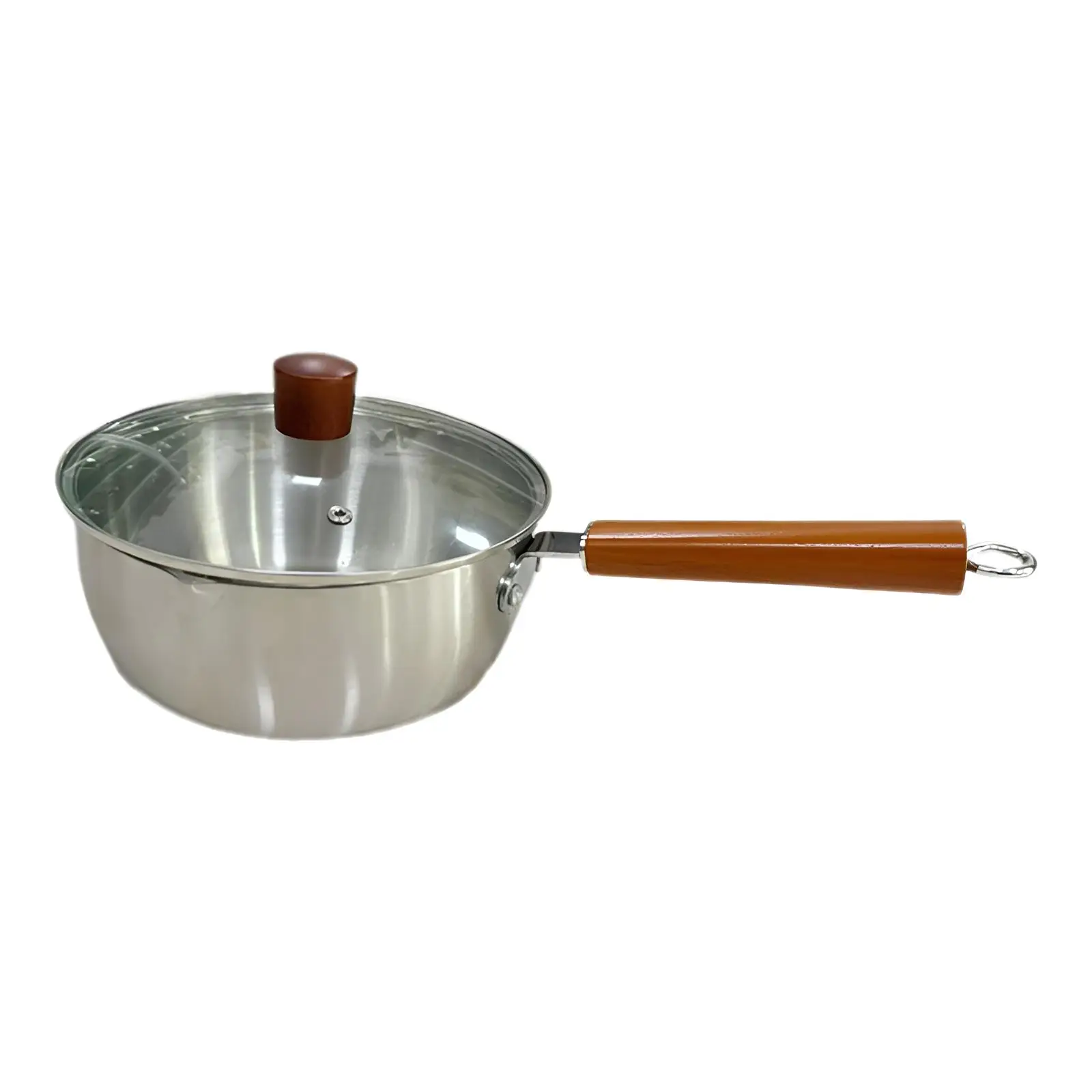 Stainless Steel Saucepan with Glass Lid with Scale Milk Noodles Pasta Pot Stockpot for Kitchen Outdoor Home Restaurant Cookware