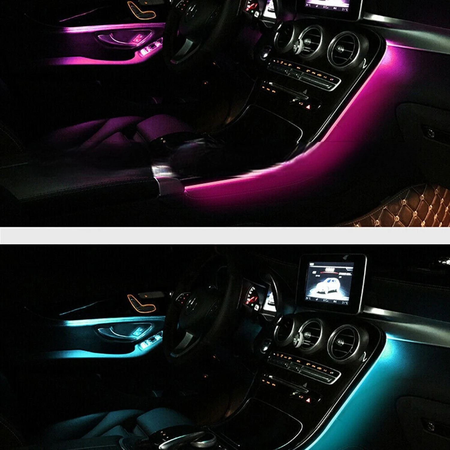 64 Color Ambient Light Atmospheric Light Suit for Mercedes Benz C W205 GLC X253 -