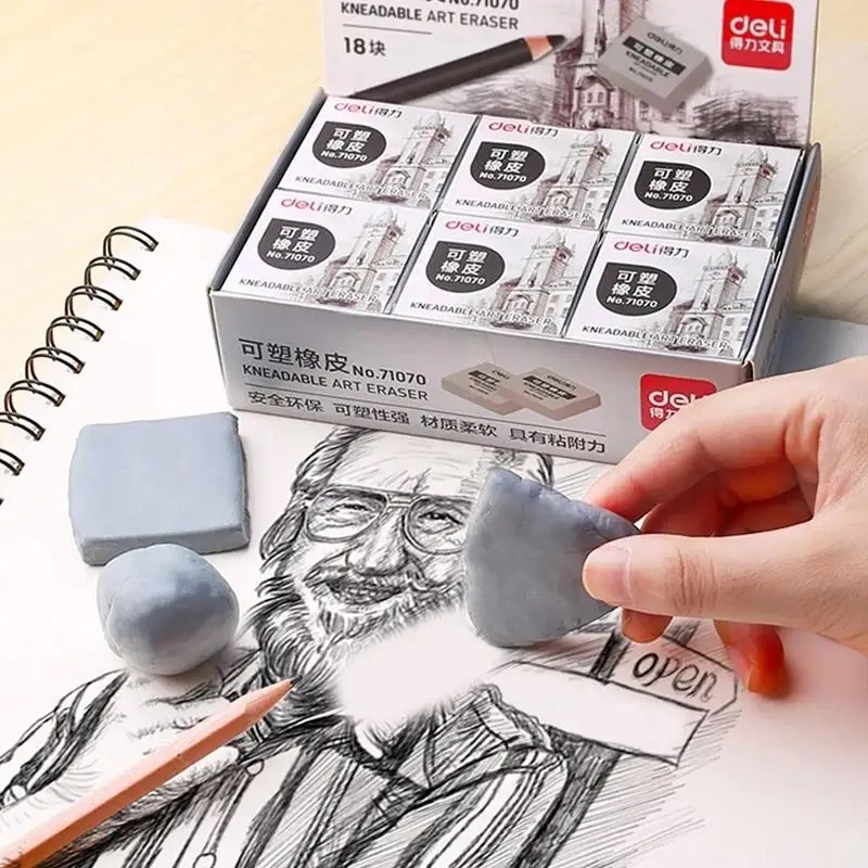델리 반죽 지우개 세트, 미술 학생 스케치, 플라스틱 고무, 어린이 피앤팅 디자..