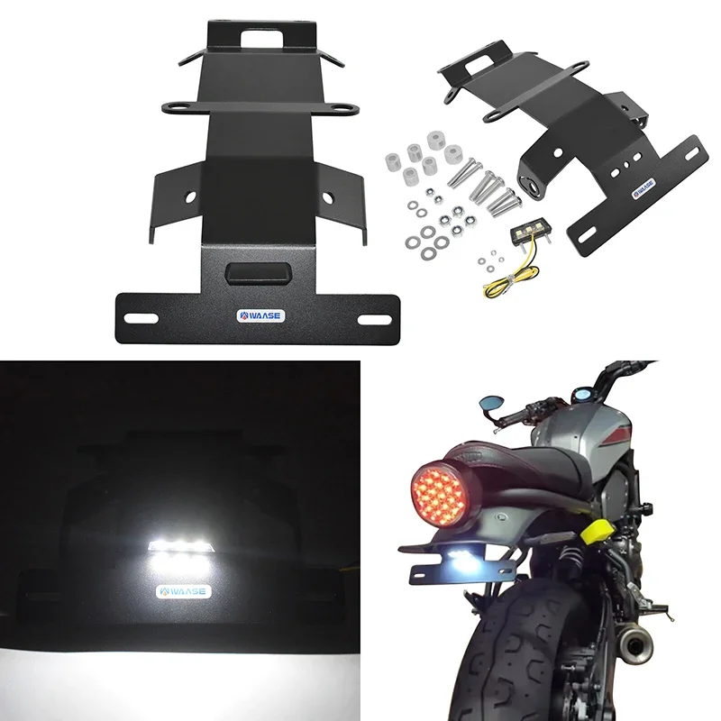 Motorbike Rear Registration Bracket License Plate Holder Frame Tail Tidy with LED Light For Yamaha XSR700 2015 -