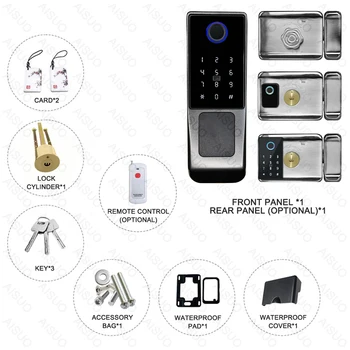 TUYA WIFI outdoor waterproof smart lock fingerprint biometric digital lock with remote control electronic lock smart door lock 6