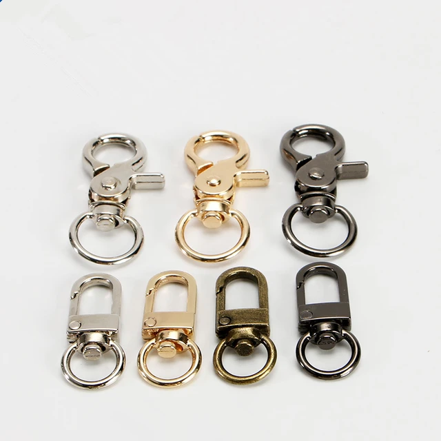 Luxury Keyring With Swiveling Clip Keychain Gold or Silver for Your Bags 