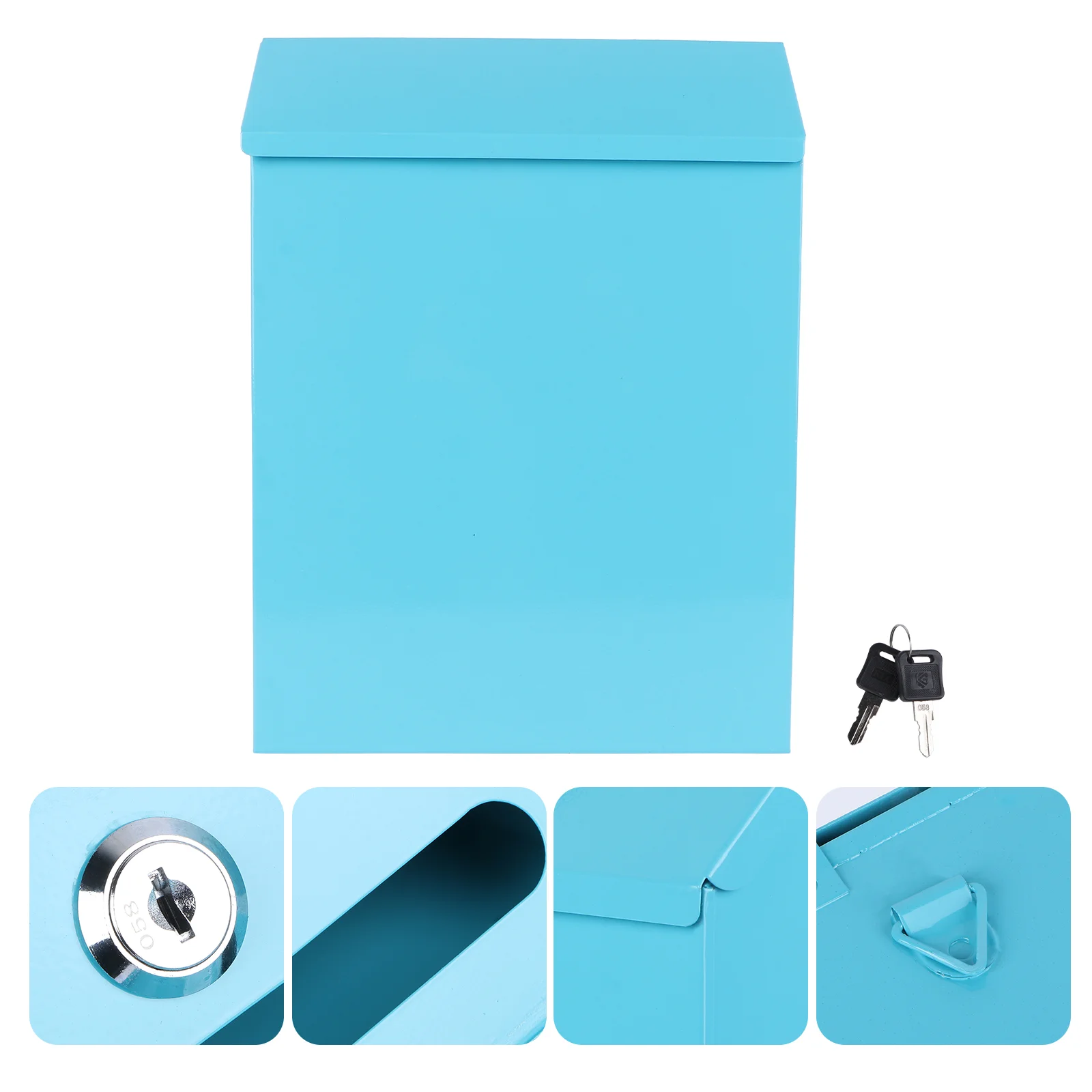 

Wall Mount Mailbox Locking Drop Box Steel Mailbox Rent Payments Mail Keys Weatherproof Galvanized Cover Safe