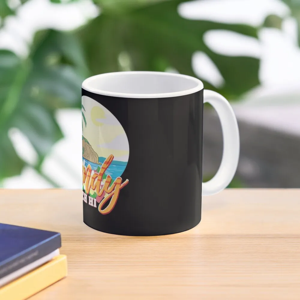 

Sandy Beach HI Surfing Retro Coffee Mug Breakfast Mug Breakfast Cups