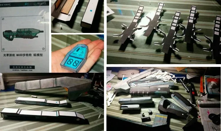 MA5D MA37 BR85HB Assault Rifle War Game Gun 3D Paper Model For Cosplay Weapon Handmade Toy 1:1